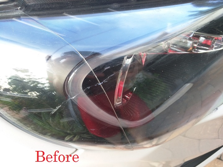 Fresh clear coat on headlights cracking? : r/Autobody